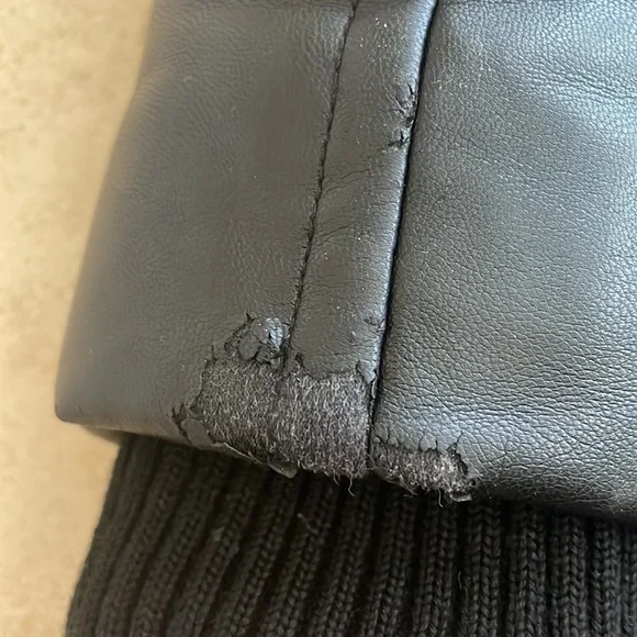 Nicole Benisti Leather-trim Down Jacket Black Size XS - Picture 13 of 16